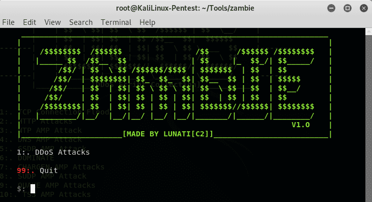 2 Choose DDoS Attack