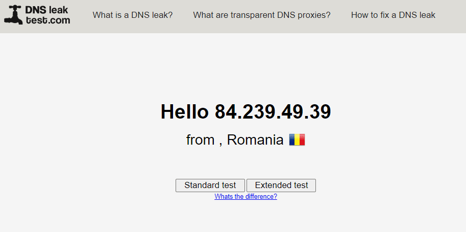 تست dnsleaktest بعد اتصال VPN