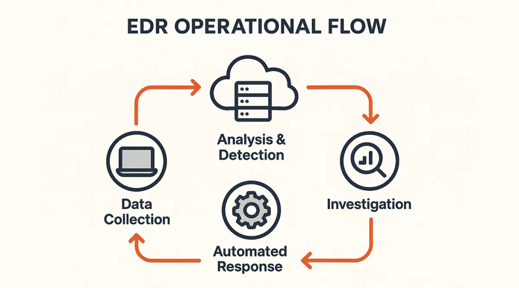 جریان عملیاتی معمول یک سیستم EDR