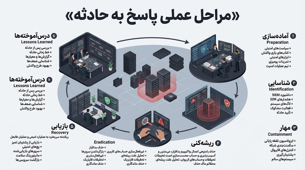 مراحل عملی پاسخ به حادثه